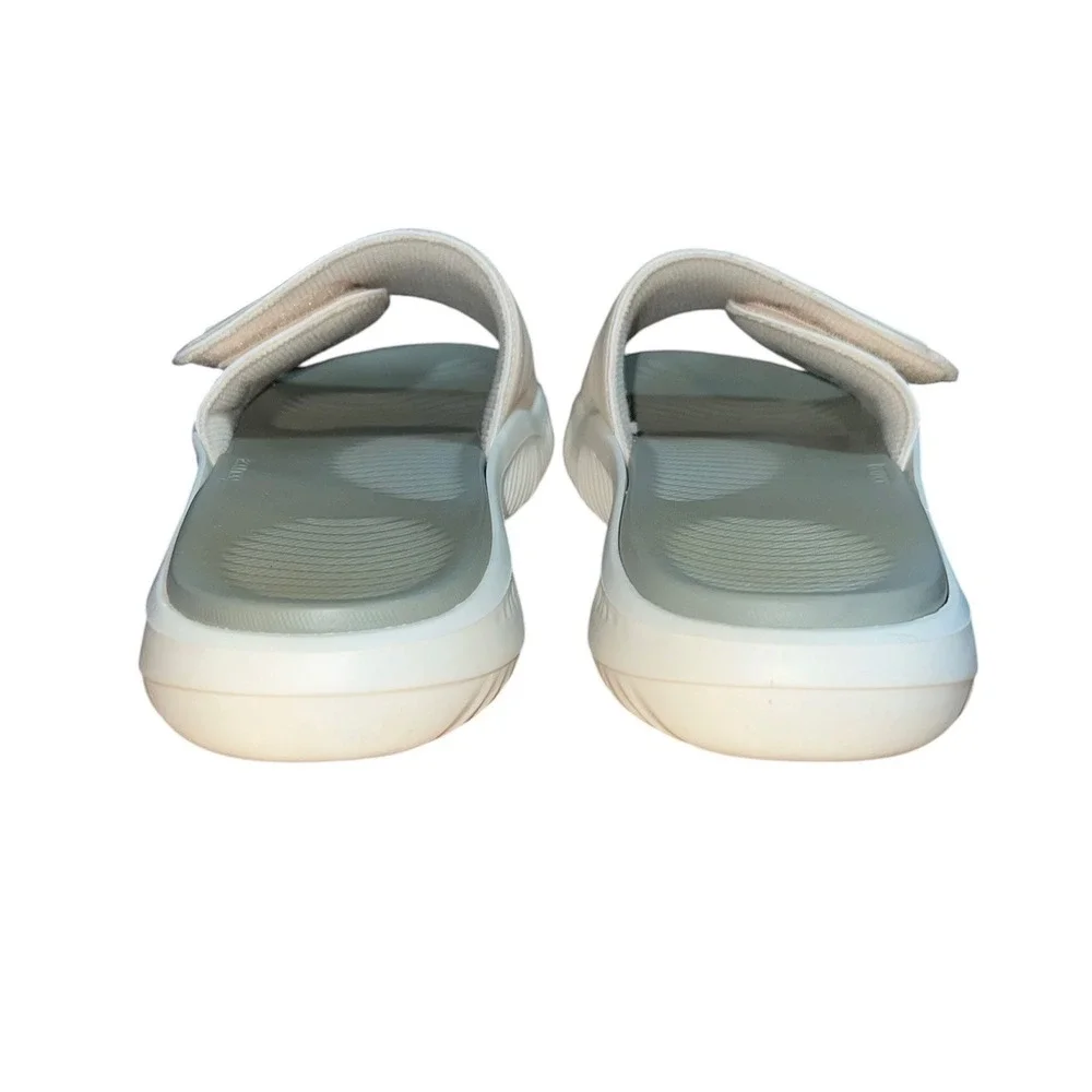 Adidas Alphabounce Slides Mens 13 Beige Grey Adjustable Strap Bounce Footbed